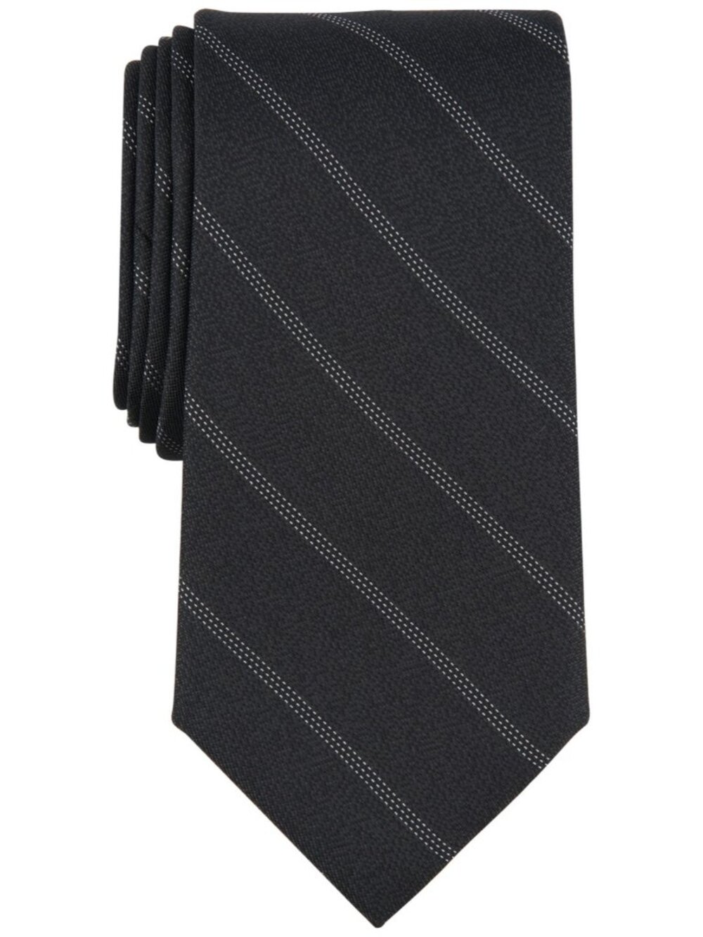 Michael Kors Mens Tie Necktie One Size Black Farrington Striped